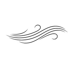 Fototapeta premium Elegant Black Swirls Flowing Across White Background in Minimalist Style with abstract art and decorative elements and graphic design in simple patterns artistic lines for modern aesthetics