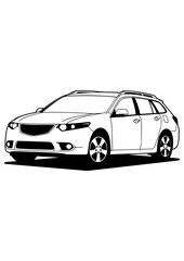 Fototapeta premium Wagon Minimal Automotive Car Silhouette – CS029