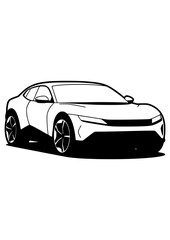 Fototapeta premium Sleek Car Silhouette Graphic Vector – CS003
