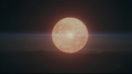 Glowing Orb in Shadowy Landscape