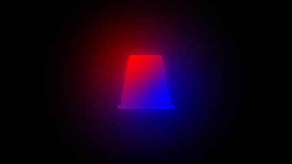 Red and blue flashing light on black background emergency