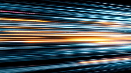 Dynamic abstract of blue and golden streaks against a dark backdrop, creating an illusion of rapid movement and energy