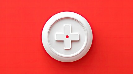White cross symbol on a vibrant red background for health and medical concepts