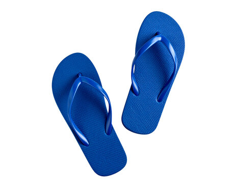 Blue flip-flops are perfect for summertime excursions and beach vacations, cut out