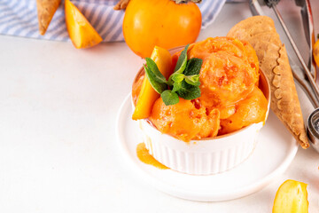 Sweet homemade persimmon ice cream