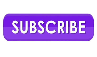 A bright purple subscribe button on transparent background ideal for subscribing to a channel or content
