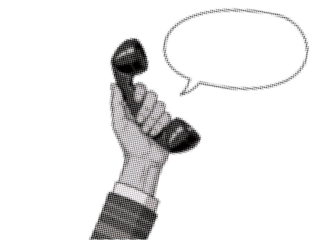 Hand holding old black telephone