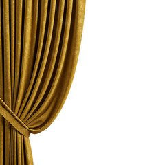 Golden Theater Curtain Drape with Rope Tieback Design