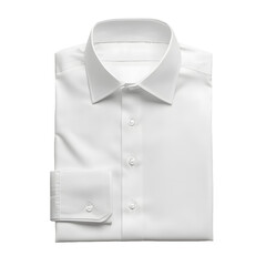 Folded White Dress Shirt Isolated on Transparent Background