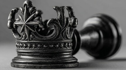 Chess Piece Supremacy: A black chess king lies defeated on the board, symbolizing strategic depth, competition, and victory.