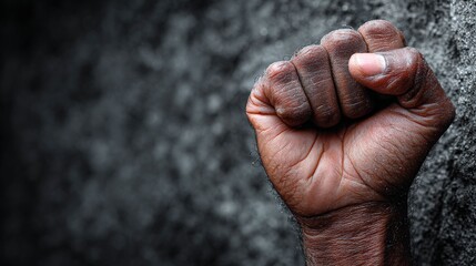 Empowerment: A close-up shot of a determined fist.