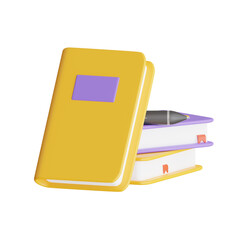 3D Notebook Journal Icon - Note Taking & Planning Organizer Symbol