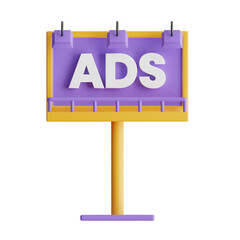 3D Billboard Advertising Icon - Outdoor Marketing & Public Display Symbol