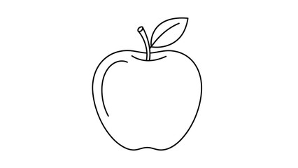 Fototapeta premium Simple Apple Illustration Outline