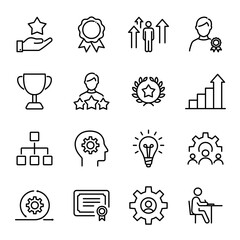 Simple Icon Set for Skills, Career, and Business