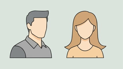 Male and Female Avatars Representing People.