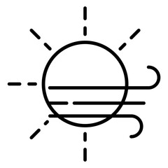 Sun And wind vector icon. Weather icon line style. perfect use for logo, presentation, website, and more. modern icon design outline style 