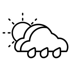 Sun cloud and rain vector icon. Weather icon line style. perfect use for logo, presentation, website, and more. modern icon design outline style 