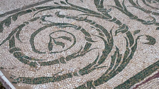 roman mosaic baths caracalla rome green white floral or vine pattern decorative artistry ancient design of italy emperor and 