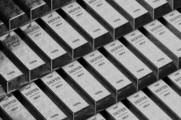 Silver bars representing wealth and investment value