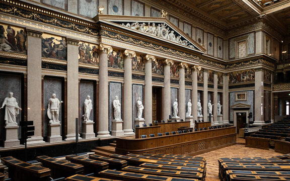 Inside of the old debating chamber of the Parliament of Austria