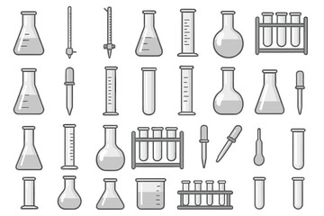 Various lab equipment and glassware used in scientific experiments and research