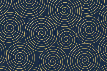 Spiraled lines create a pattern on a dark background with a simple design for artistic purposes
