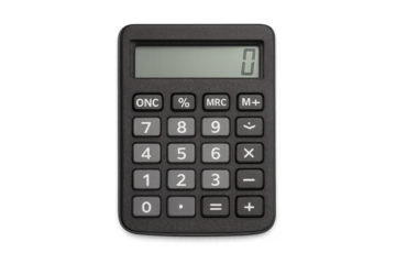 Black electronic calculator calculating finances and business accounting