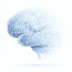 Cerebro humano hecho con puntos azules