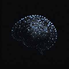 Cerebro humano hecho con puntos azules