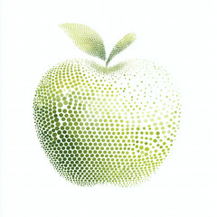 Manzana verde hecha con puntos 