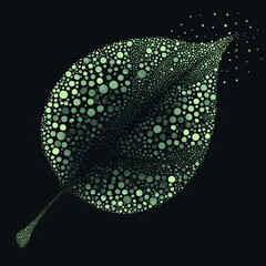 Hojas de &aacute;rbol hechas con puntos.