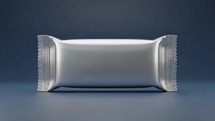 Silver foil packaged snack.