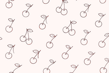 Simple cherry pattern on a light background for design and decoration purposes in various projects