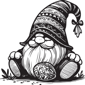 Gnome with long beard and hat.