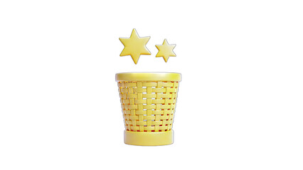 Stars being thrown into a trash can - Concept