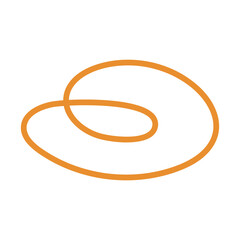 Abstract orange loop design on a black background simple and modern graphic element