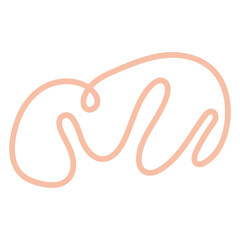 Abstract organic line art with a pastel pink hue on a stark black background creating minimalist graphic design