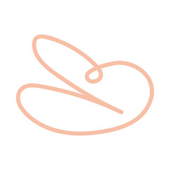 abstract minimal rose gold line art heart shape on a black background