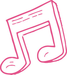 Simple Pink Musical Note Icon for Creative Projects and Design Elements