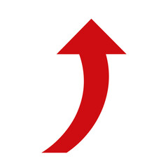 red arrow on white background