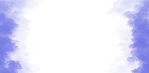 Symmetrical Blue Cloud Border Ethereal Smoke Like Frame with Central White Space for Creative Design.
