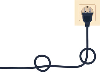 Electric Plug Cable Illustration Vector