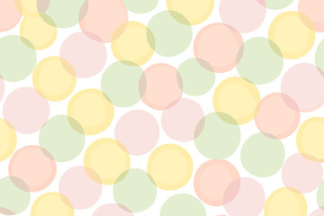 Colorful circles with soft edges scattered on a white background create an interesting design pattern in a playful arrangement