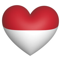 3d heart Monaco flag icon vector illustration 