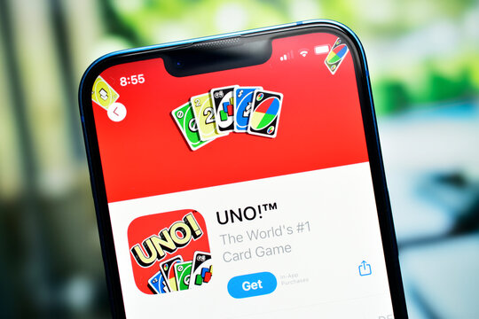 UNO mobile card game application on display