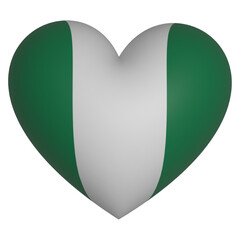 3d heart Nigeria flag icon vector illustration 