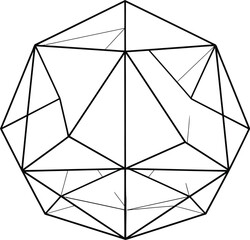 Abstract Geometric Polyhedron Wireframe Vector