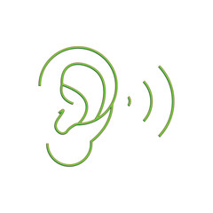 Outline Hearing Symbol for Audio and Accessibility