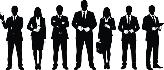 Business Team Silhouette Group Vector
